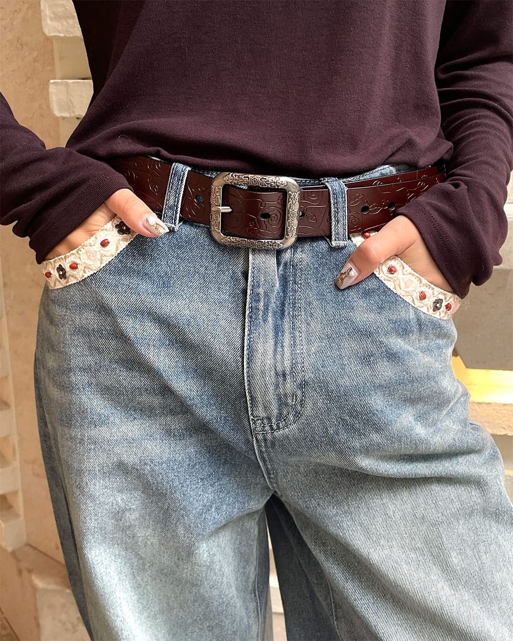 VILZSTUDIOS Vegan leather trendy belt for fashion enthusiasts