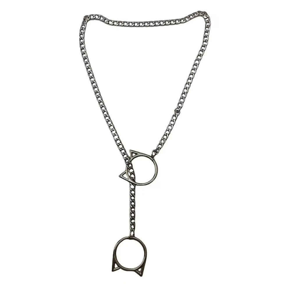VILZSTUDIOS Geometric cat pendant drop necklace