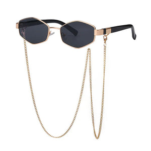 VILZSTUDIOS Geometric sunglasses with a chain for stylish outfits