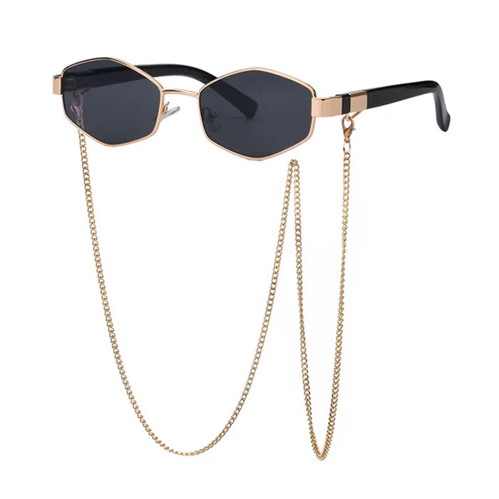 VILZSTUDIOS Geometric sunglasses with a chain for stylish outfits