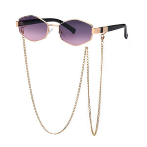 VILZSTUDIOS Geometric Eyewear with Link Chain Chain