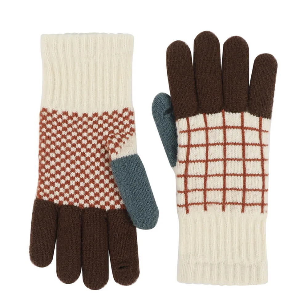 VILZSTUDIOS Fashionable geometric knit gloves