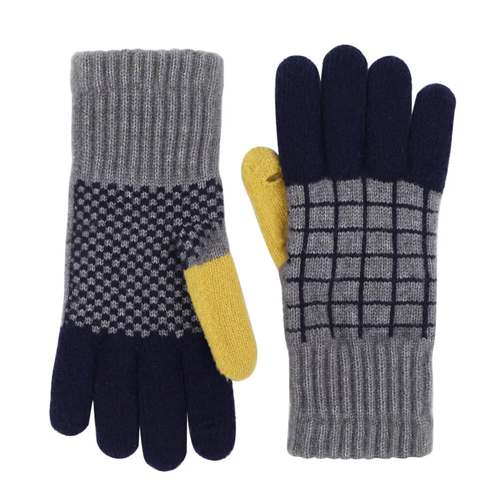 VILZSTUDIOS Fashionable geometric knit gloves