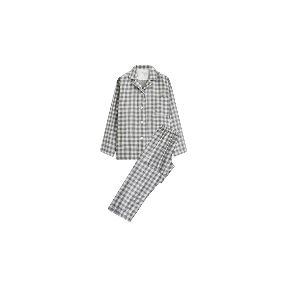 VILZSTUDIOS navy, beige, pink and gray cotton pajama set in dot, gingham and stripe options