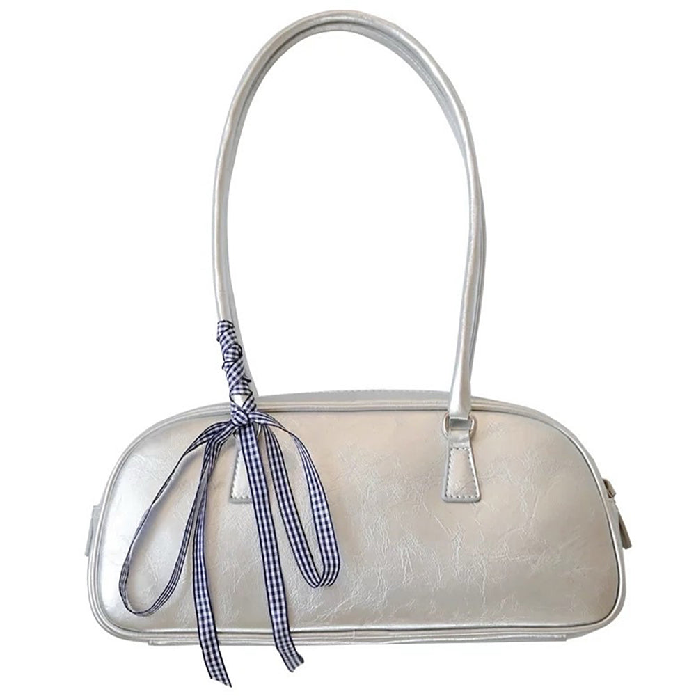 VILZSTUDIOS Gleaming Shoulder Bag with Gingham Bow product image