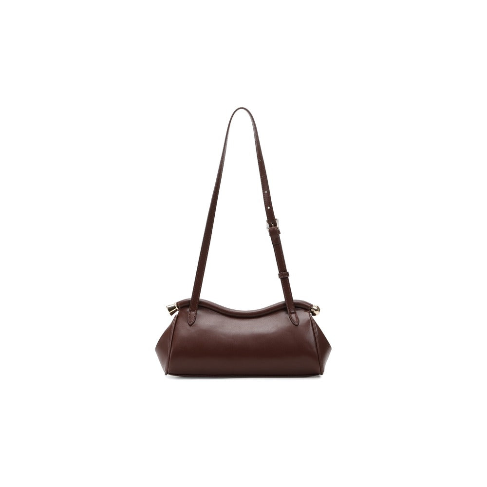 VILZSTUDIOS glossy black crocodile-embossed shoulder bag