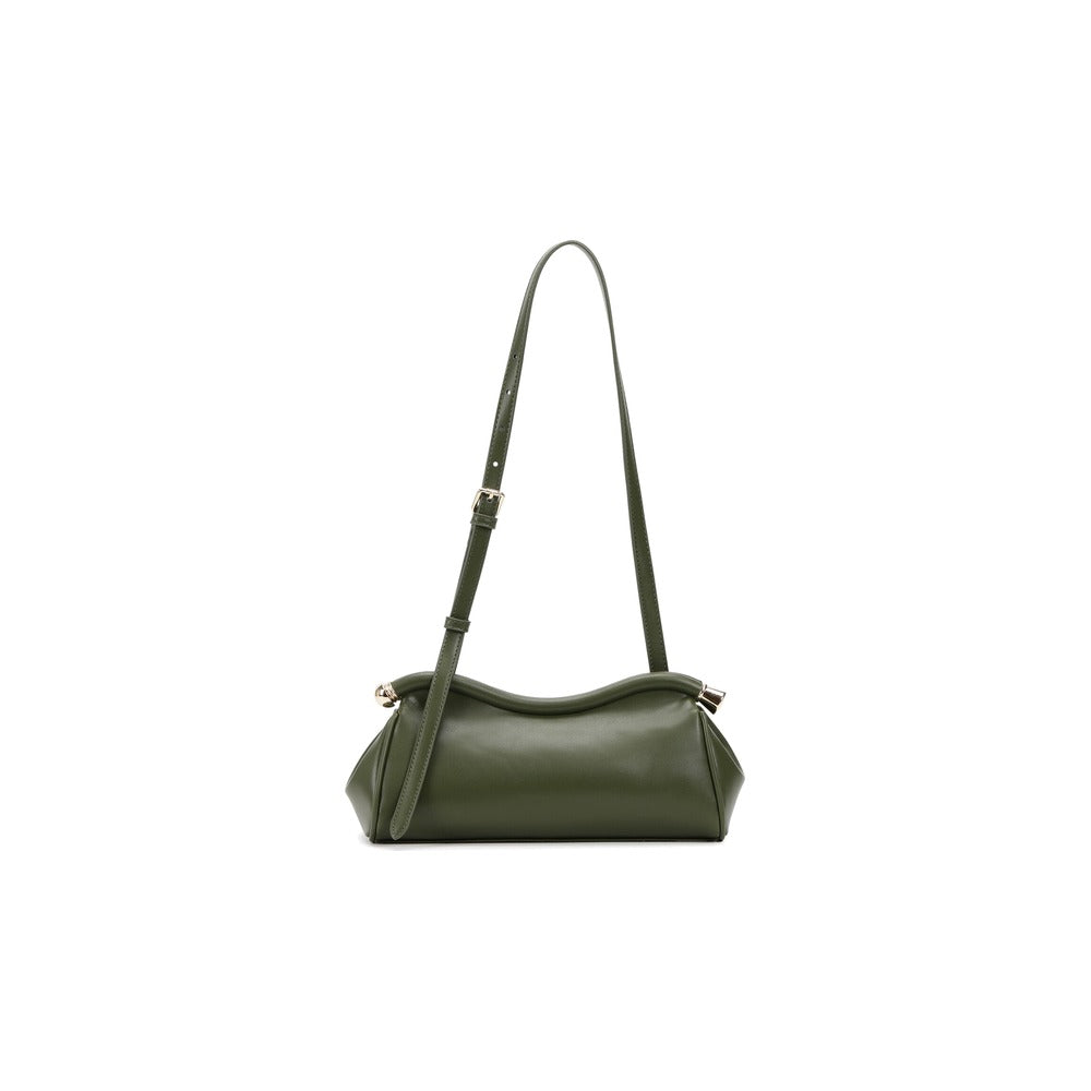 VILZSTUDIOS glossy black crocodile-embossed shoulder bag