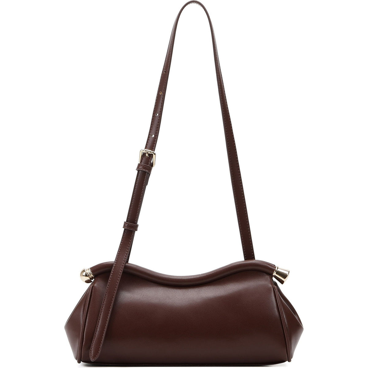 VILZSTUDIOS glossy black crocodile-embossed shoulder bag