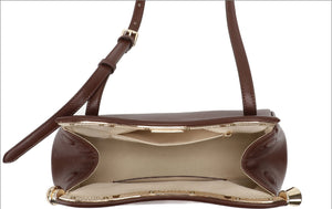 VILZSTUDIOS glossy black crocodile-embossed shoulder bag