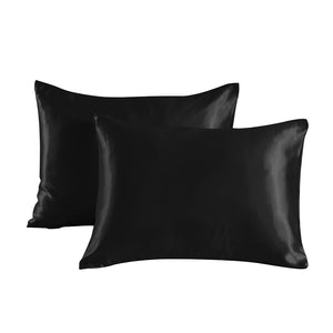 VILZSTUDIOS solid-color satin pillowcase with glossy finish and clean stitched edges