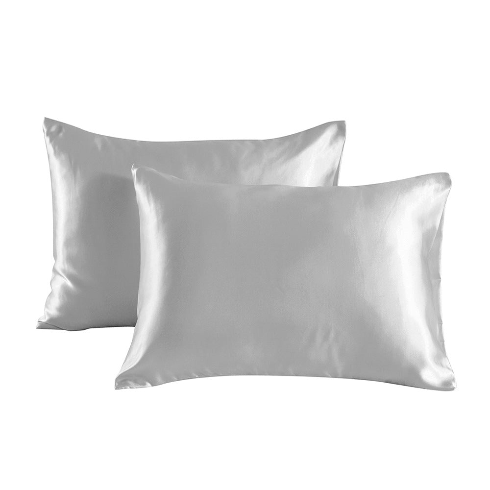 VILZSTUDIOS solid-color satin pillowcase with glossy finish and clean stitched edges
