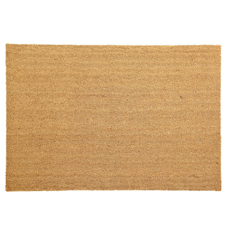 VILZSTUDIOS golden tan rectangular coir door mat with coarse bristled surface