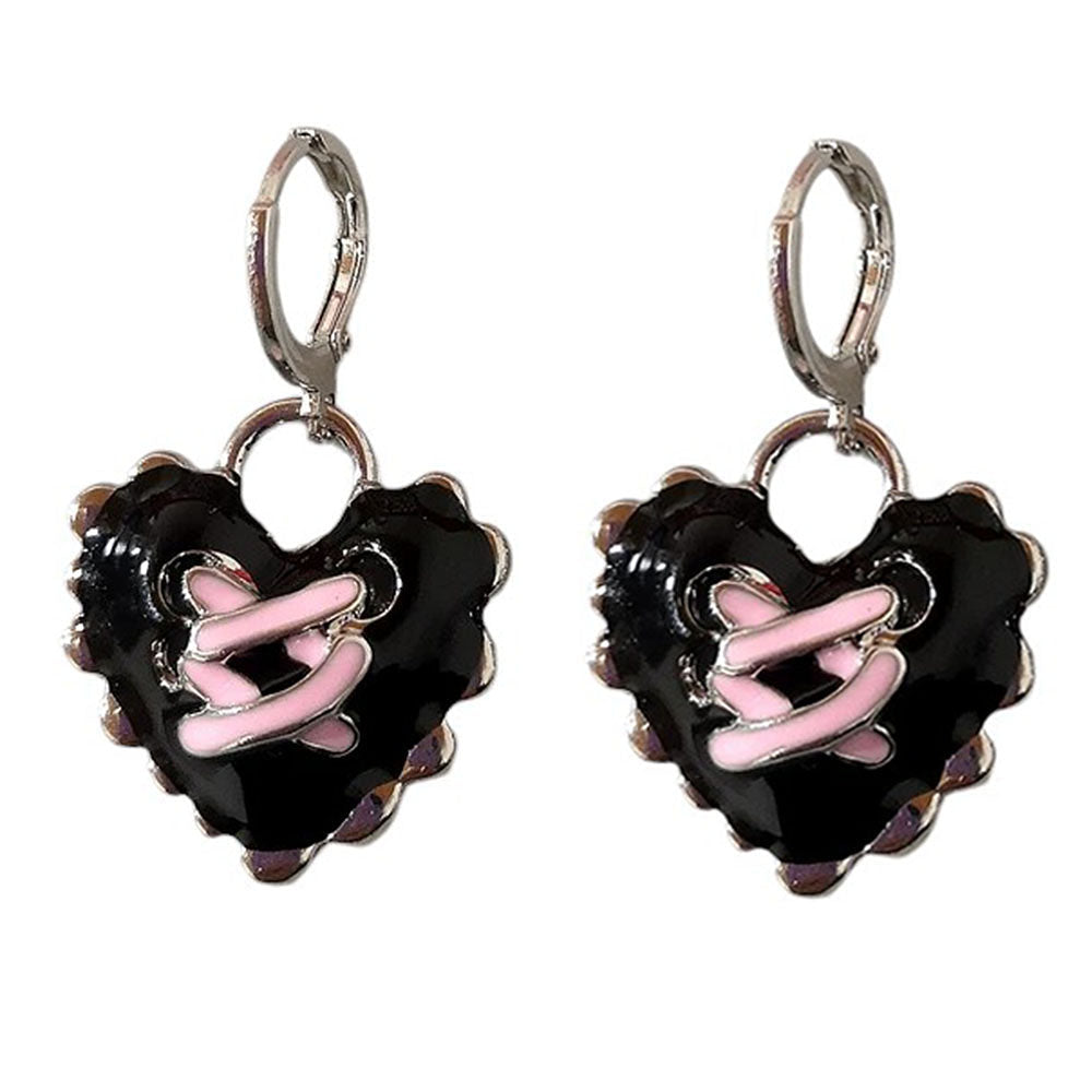 VILZSTUDIOS Gothic heart lace up earrings in zinc alloy