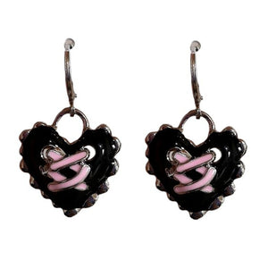 VILZSTUDIOS Gothic heart lace up earrings in zinc alloy
