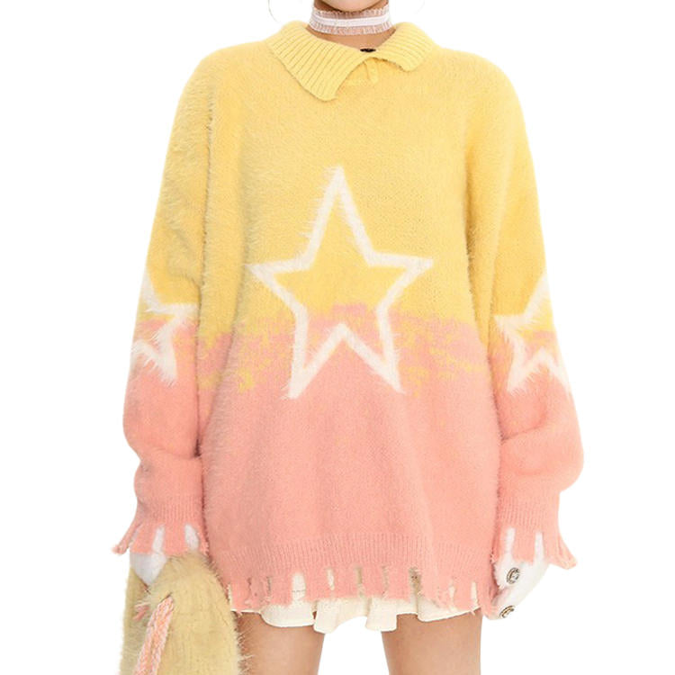 VILZSTUDIOS gradient knit sweater with star design