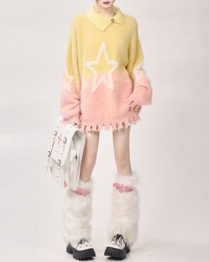 VILZSTUDIOS gradient knit sweater with star design