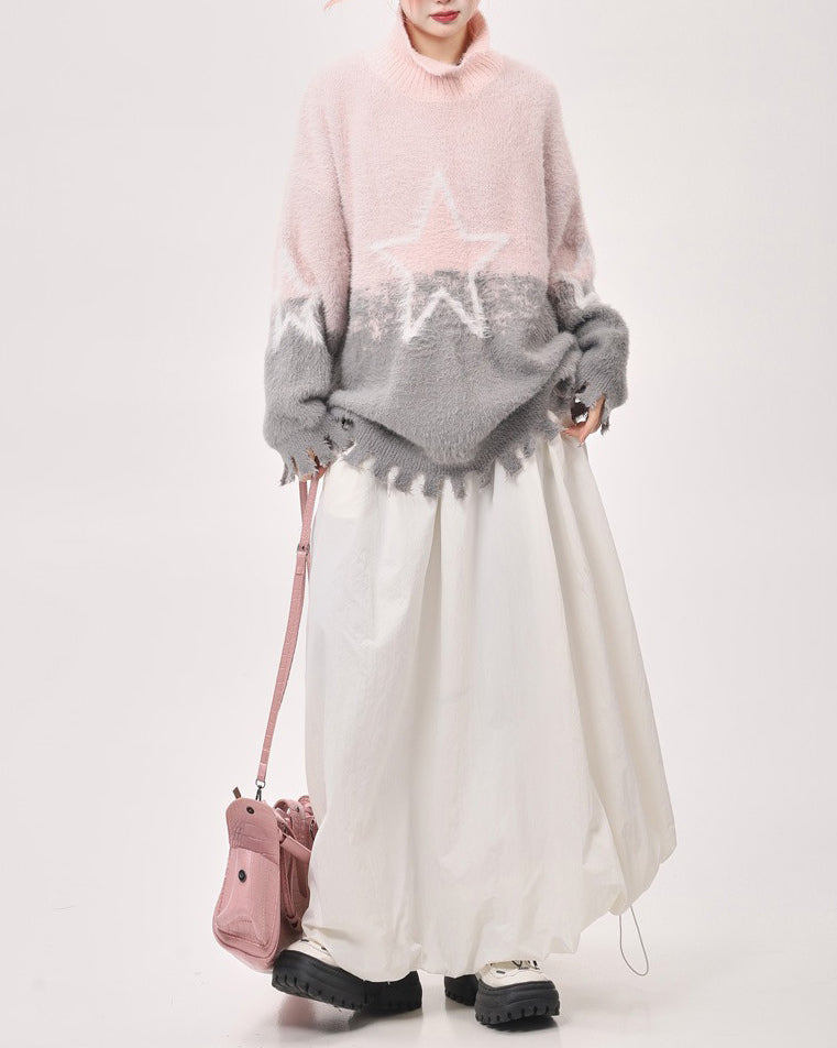 VILZSTUDIOS gradient knit sweater with star design