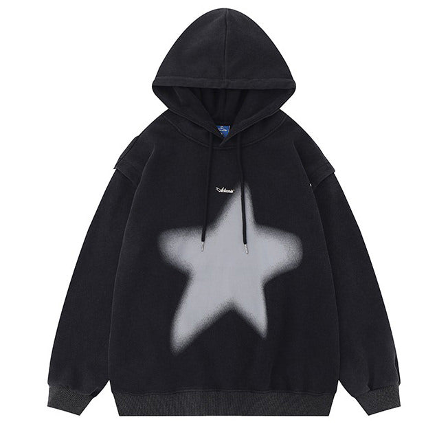 VILZSTUDIOS Y2K oversized hoodie with graffiti star print