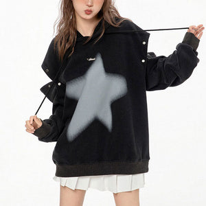 VILZSTUDIOS Y2K oversized hoodie with graffiti star print