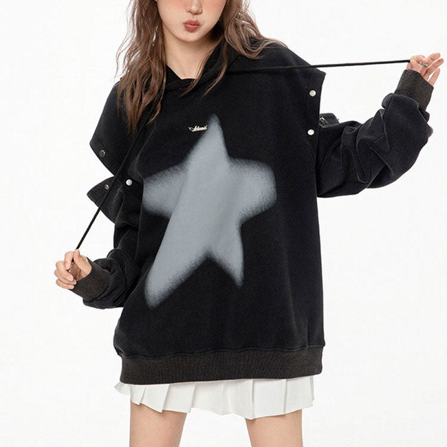 VILZSTUDIOS Y2K oversized hoodie with graffiti star print