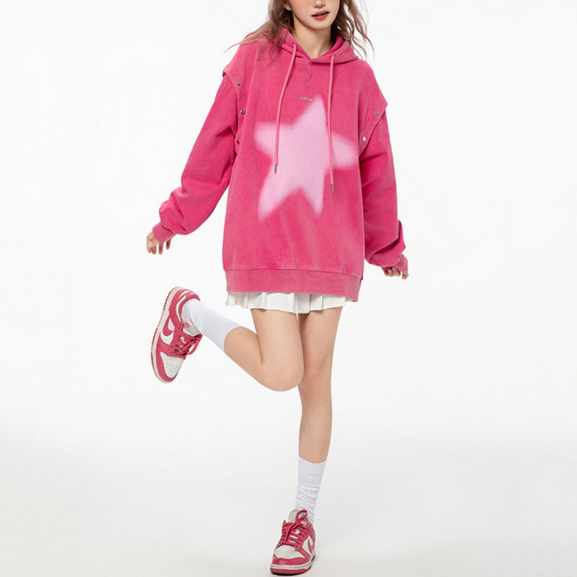 VILZSTUDIOS Y2K oversized hoodie with graffiti star print