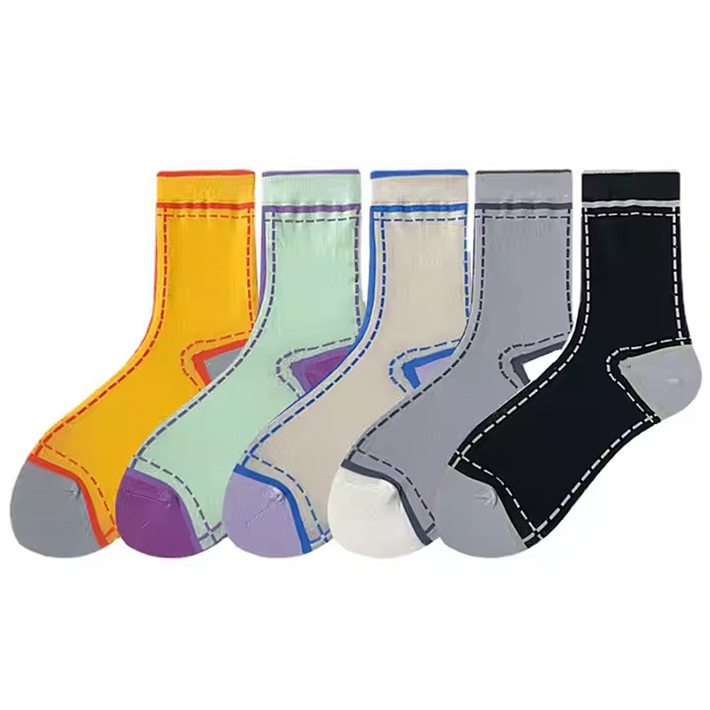 VILZSTUDIOS Graphic 2D stitch crew socks for stylish comfort
