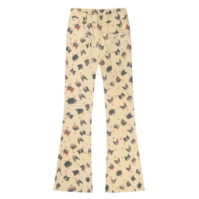 VILZSTUDIOS Graphic cat print casual pants for streetwear fashion