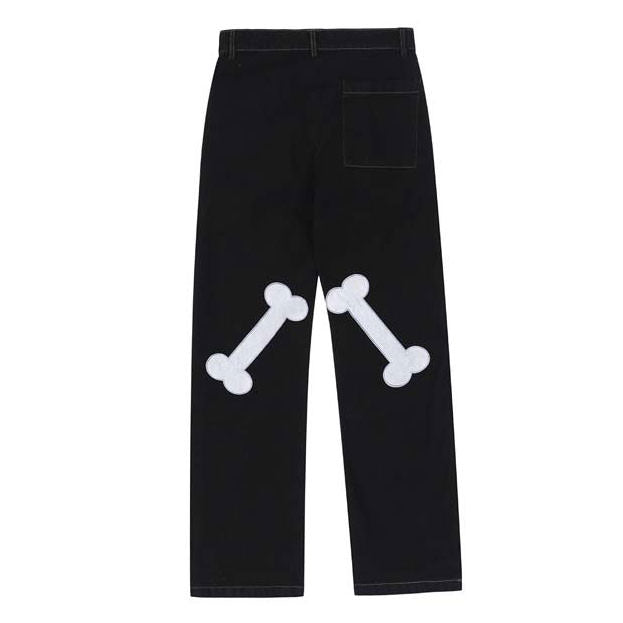 VILZSTUDIOS Graphic Hands Embroidery Denim Jeans by VILZSTUDIOS