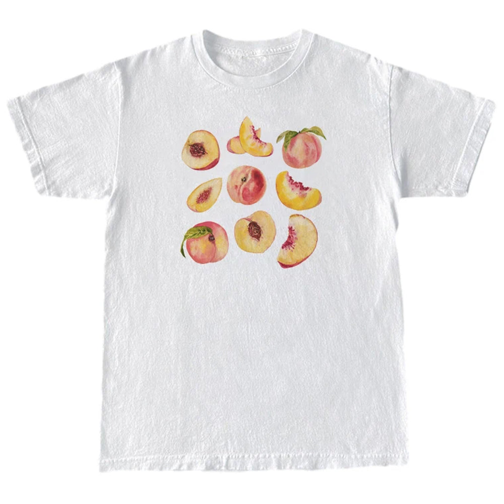 VILZSTUDIOS Graphic peach design casual tee