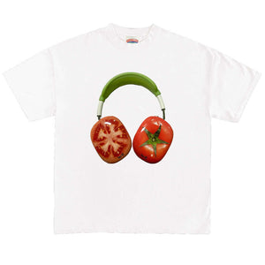 VILZSTUDIOS Graphic t-shirt featuring a unique tomato headphones design