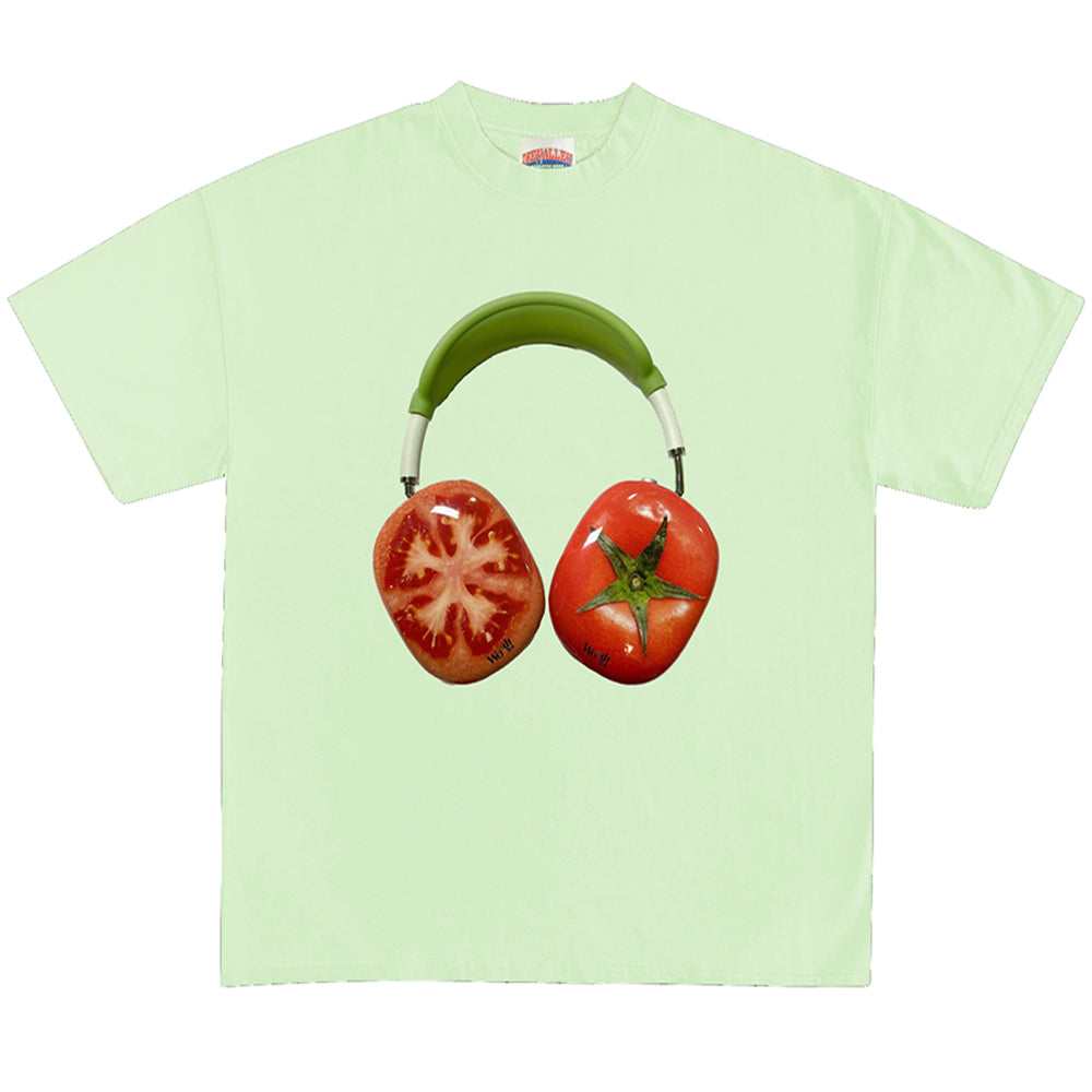 VILZSTUDIOS Graphic t-shirt featuring a unique tomato headphones design
