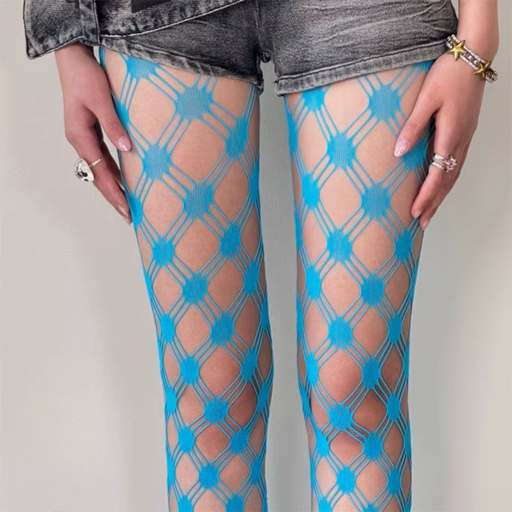 VILZSTUDIOS Stylish mesh tights with grid pattern design