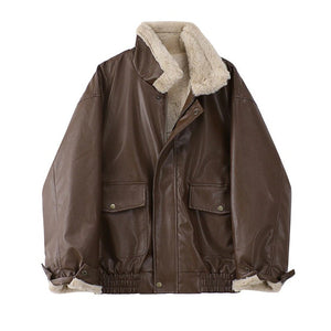 VILZSTUDIOS Trendy loose jacket in faux leather