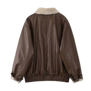 VILZSTUDIOS Trendy loose jacket in faux leather