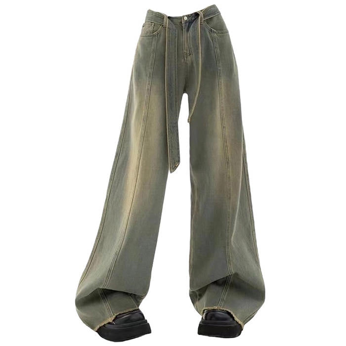 VILZSTUDIOS Grunge aged denim jeans for streetwear fashion
