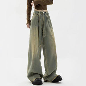 VILZSTUDIOS Grunge aged denim jeans for streetwear fashion