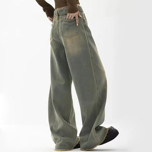 VILZSTUDIOS Grunge aged denim jeans for streetwear fashion