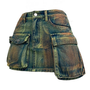 VILZSTUDIOS Cargo denim skirt for streetwear fashion