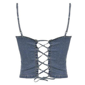 VILZSTUDIOS Grunge denim rivet top from VILZSTUDIOS