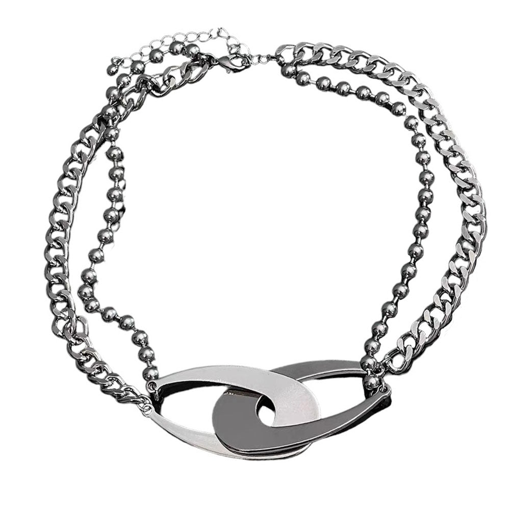 VILZSTUDIOS Grunge dual-layered chain link necklace