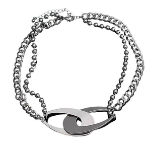 VILZSTUDIOS Grunge dual-layered chain link necklace