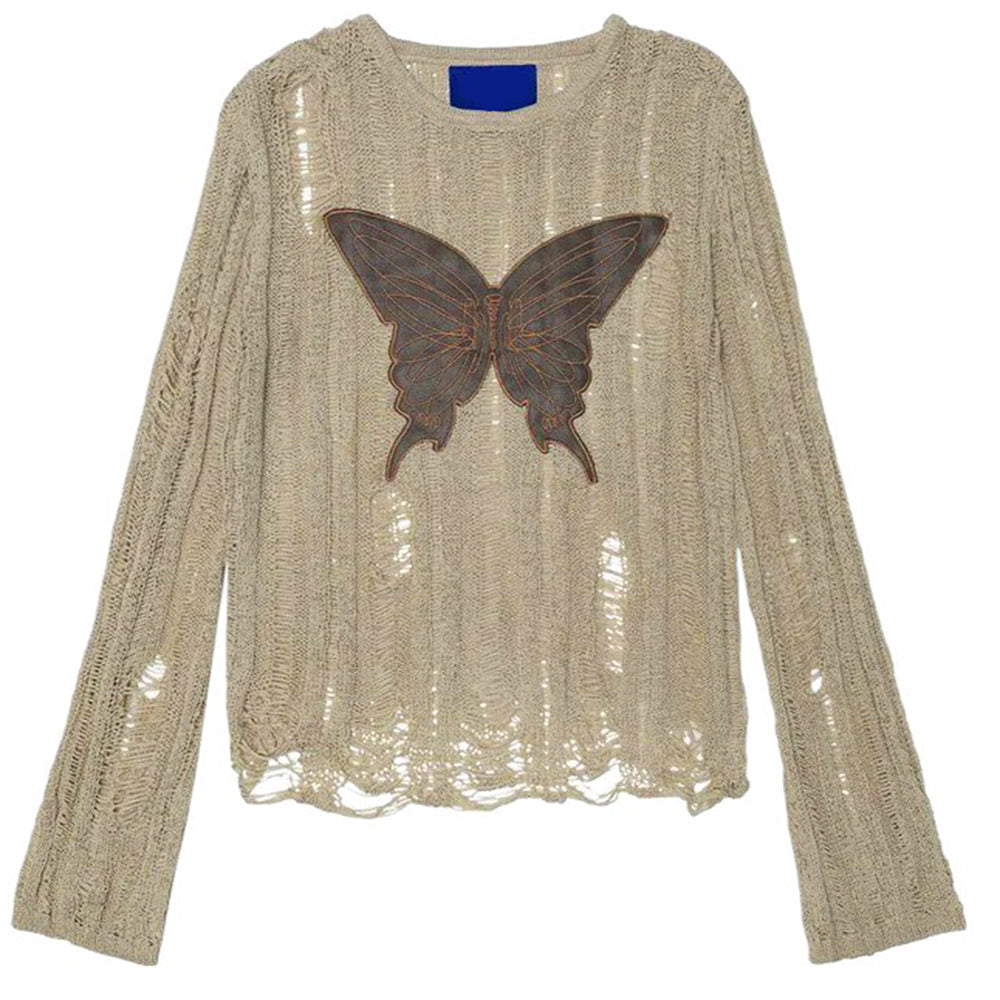 VILZSTUDIOS Grunge inspired butterfly knit top for stylish streetwear