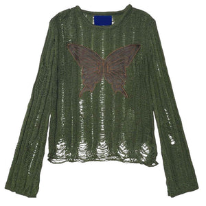 VILZSTUDIOS Grunge inspired butterfly knit top for stylish streetwear