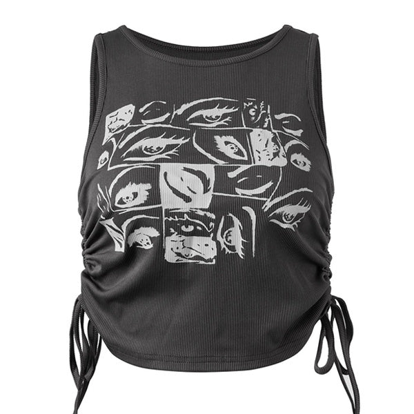 VILZSTUDIOS Grunge inspired eyes graphic top from VILZSTUDIOS