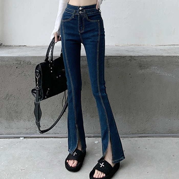 VILZSTUDIOS Flared denim jeans for streetwear fashion