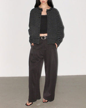 VILZSTUDIOS Striped cardigan with a relaxed fit and ribbed edges