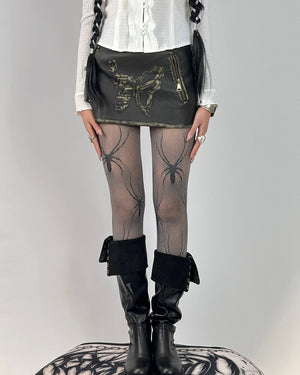 VILZSTUDIOS Stylish fishnet tights with spider design