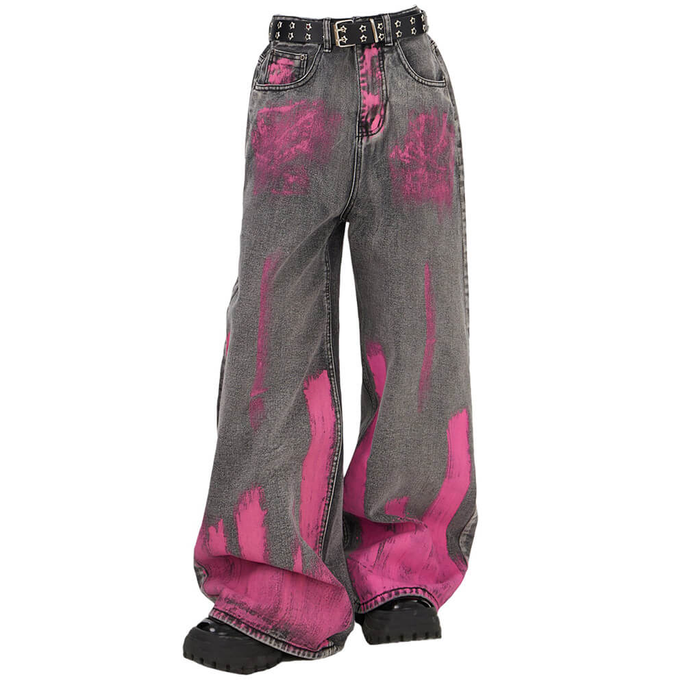 VILZSTUDIOS Baggy jeans with paint-splash design