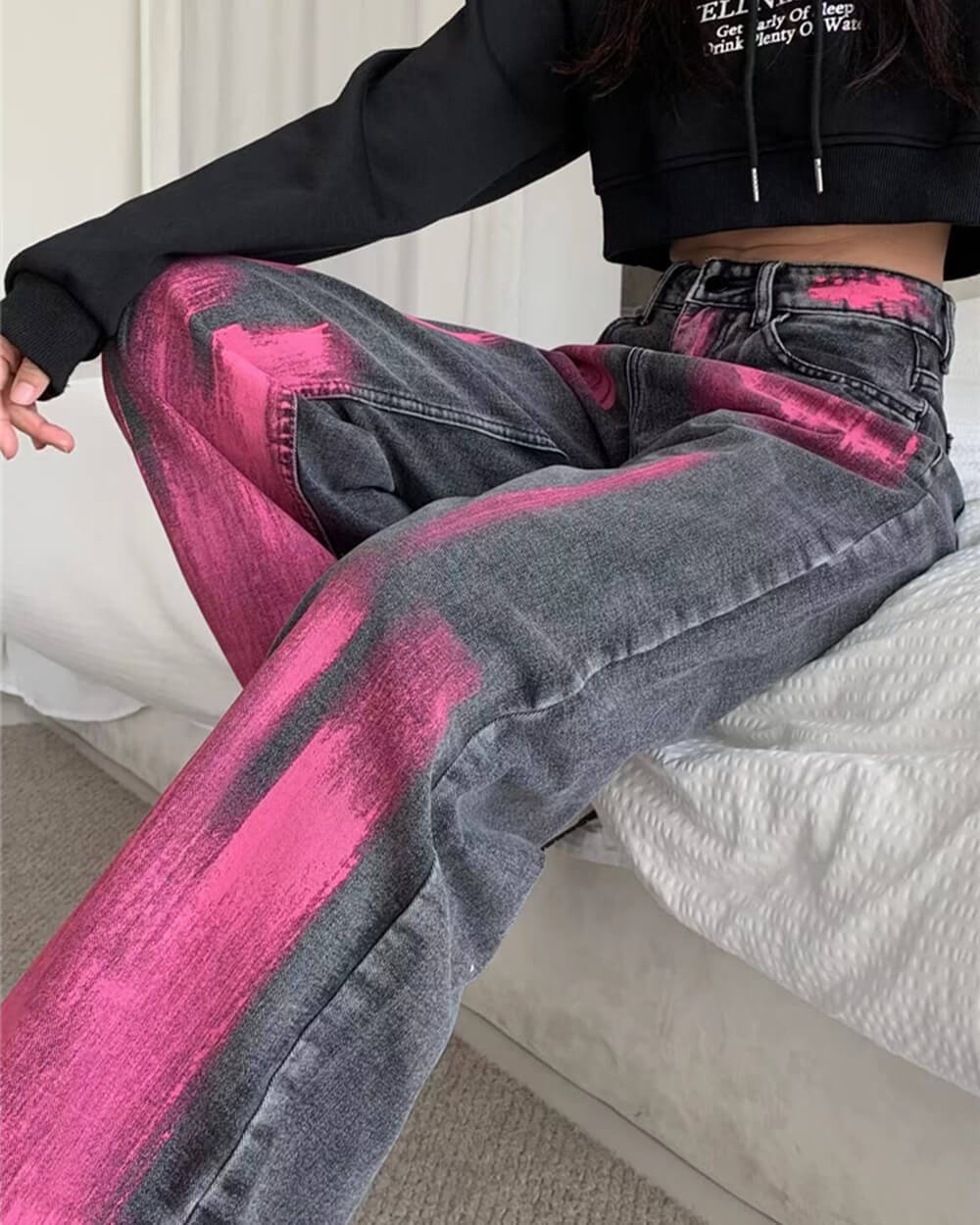 VILZSTUDIOS Baggy jeans with paint-splash design
