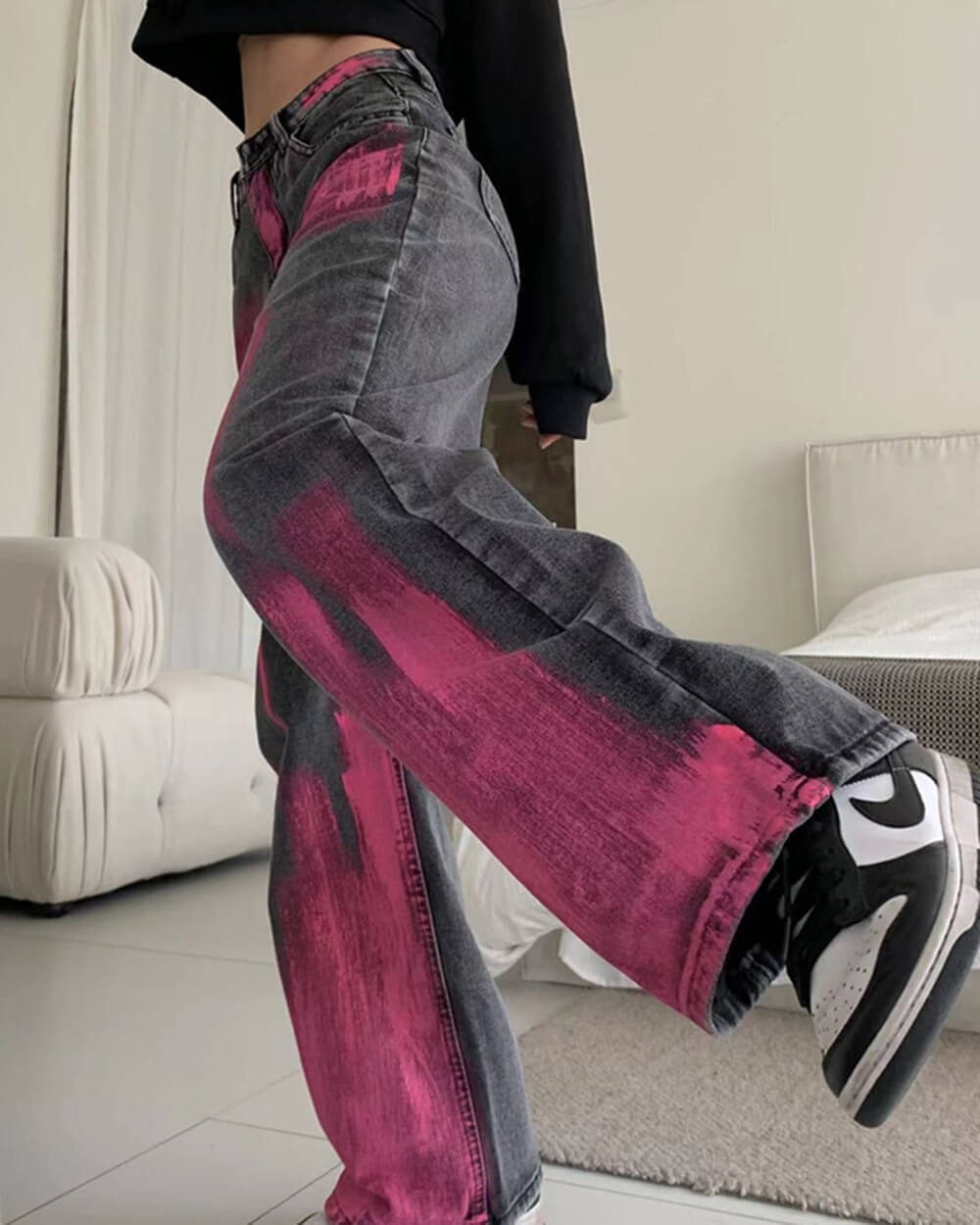 VILZSTUDIOS Baggy jeans with paint-splash design